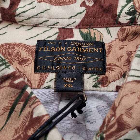 Filson Field Flannel Shirt Sorrel Horse/Wildlife Nature Mens Sz XXL NWT - Picture 6 of 10